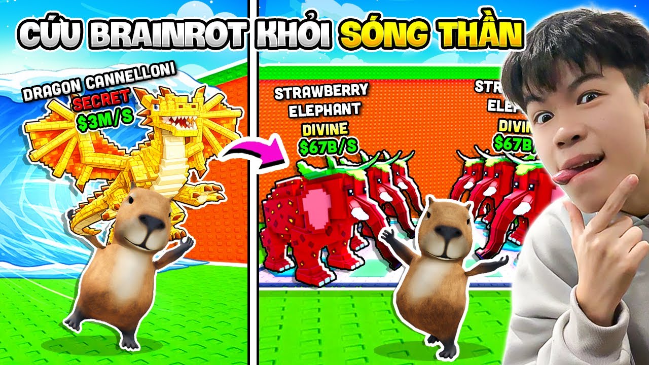 EM VANH LẦN ĐẦU THOÁT KHỎI SÓNG THẦN BẮT BRAINROT ,PAY TO WIN MỞ LUCKY BLOCK TRÚNG DIVINE KHỦNG !!! 