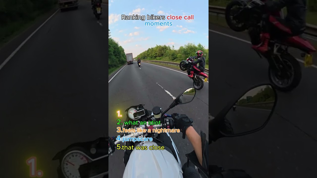 ranking bikers close calls moments  #shorts