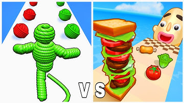 Sandwich Runner vs Roof Rails - Gameplay Walkthrough (Max Level, Math Games) All Max Level 