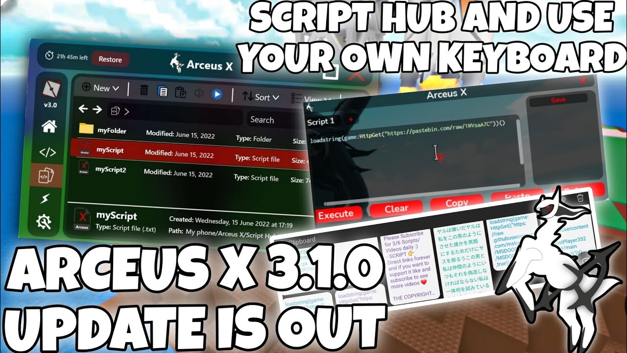 ARCEUS X 3.1.0 UPDATE IS OUT NOW SCRIPT HUB AND
