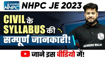 NHPC JE 2023 | Civil Syllabus | Complete Details