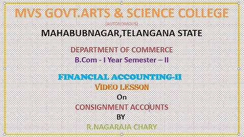 Consignment Accounts Part-1