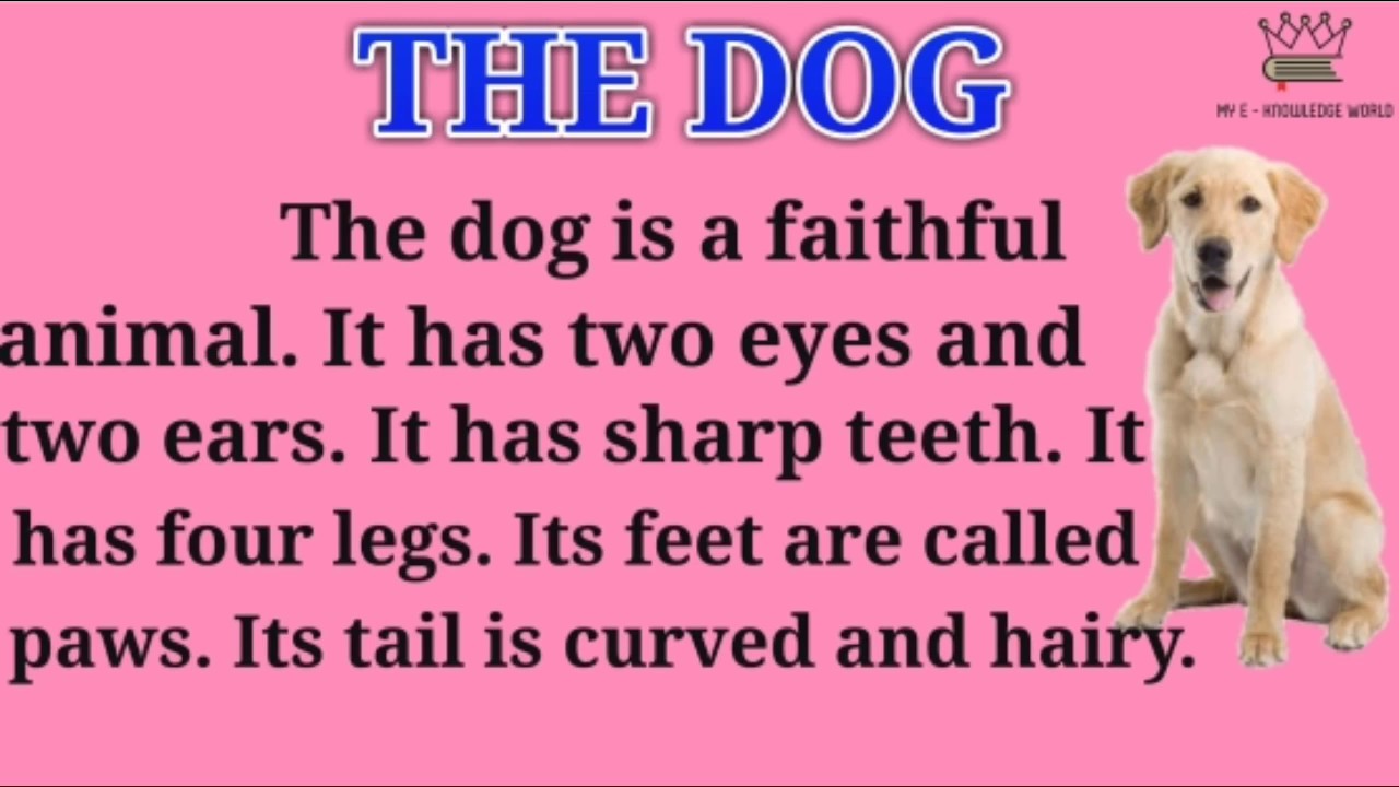 The Dog // Essay on Pet Animal // Essay on The Dog // The Dog Essay -  YouTube