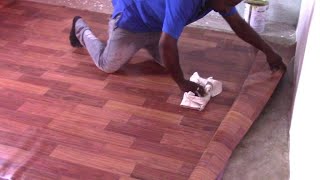 How to install PVC vinyl sheet? flooring - YouTube