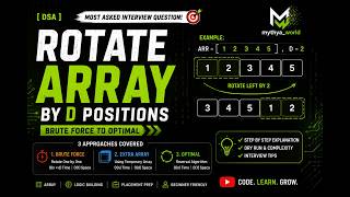 Rotate Array by D Positions | Brute Force to Optimal | C++ | DSA Interview Question