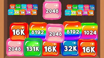 Merge Cube 2048 3D - ASMR Gameplay (Cubes Math, Level Up NumberBlocks Jelly Balls) Part 015