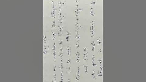kp sir circles ex D  sum 1, 2 problem on pair of tangents and chord of circle