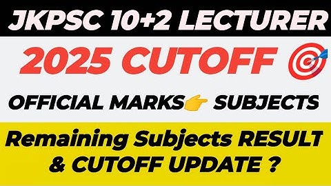 JKPSC LECTURER🔥|| 2025 CUTOFF official👉( 50/100) || Other subjects  RESULT & CUTOFF UPDATE ?👍