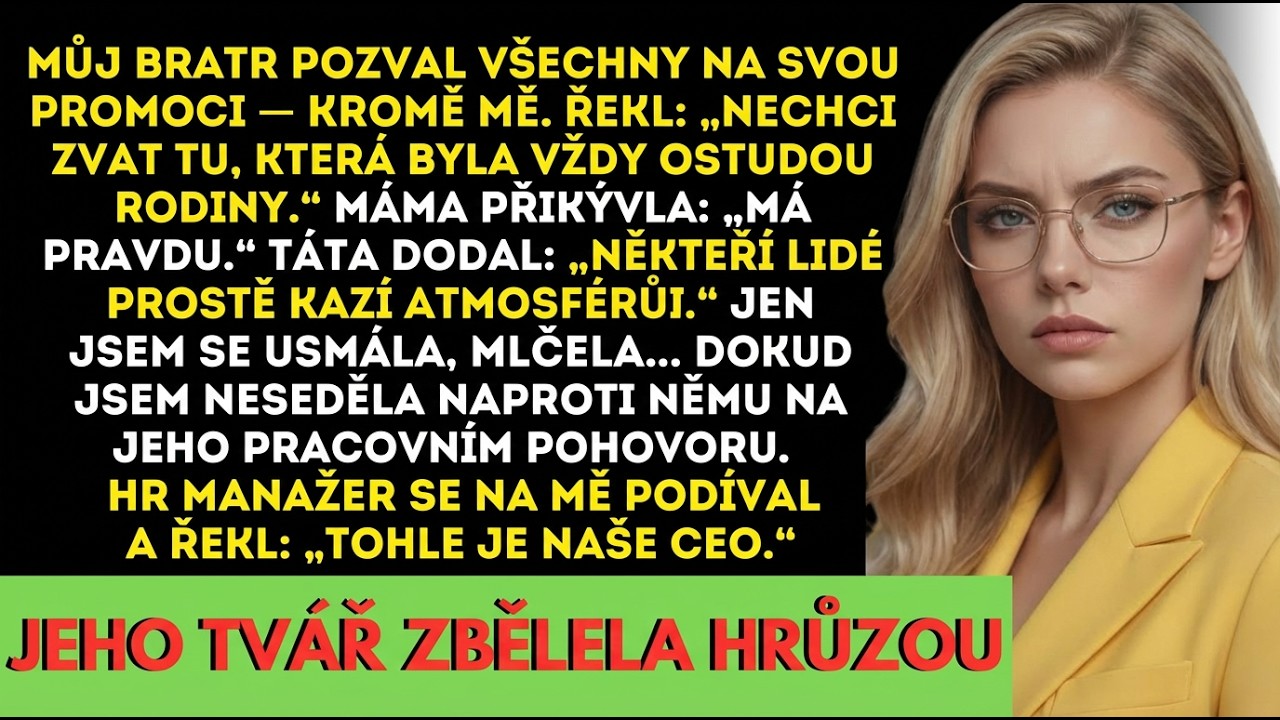 Můj bratr pozval všechny na promoce — kromě mě — pak mě HR jmenoval CEO.