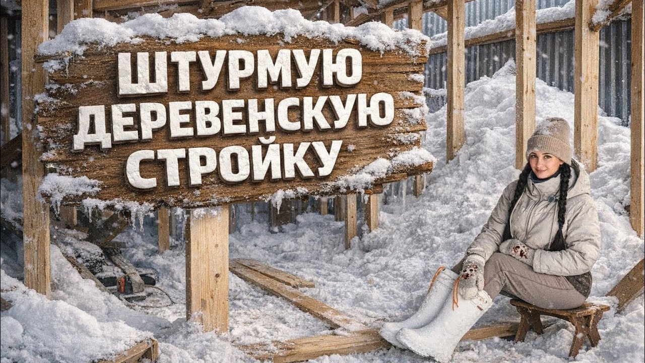 VLOGII Почему соседи не платят за СНТ II Снег завалил стройку ￼