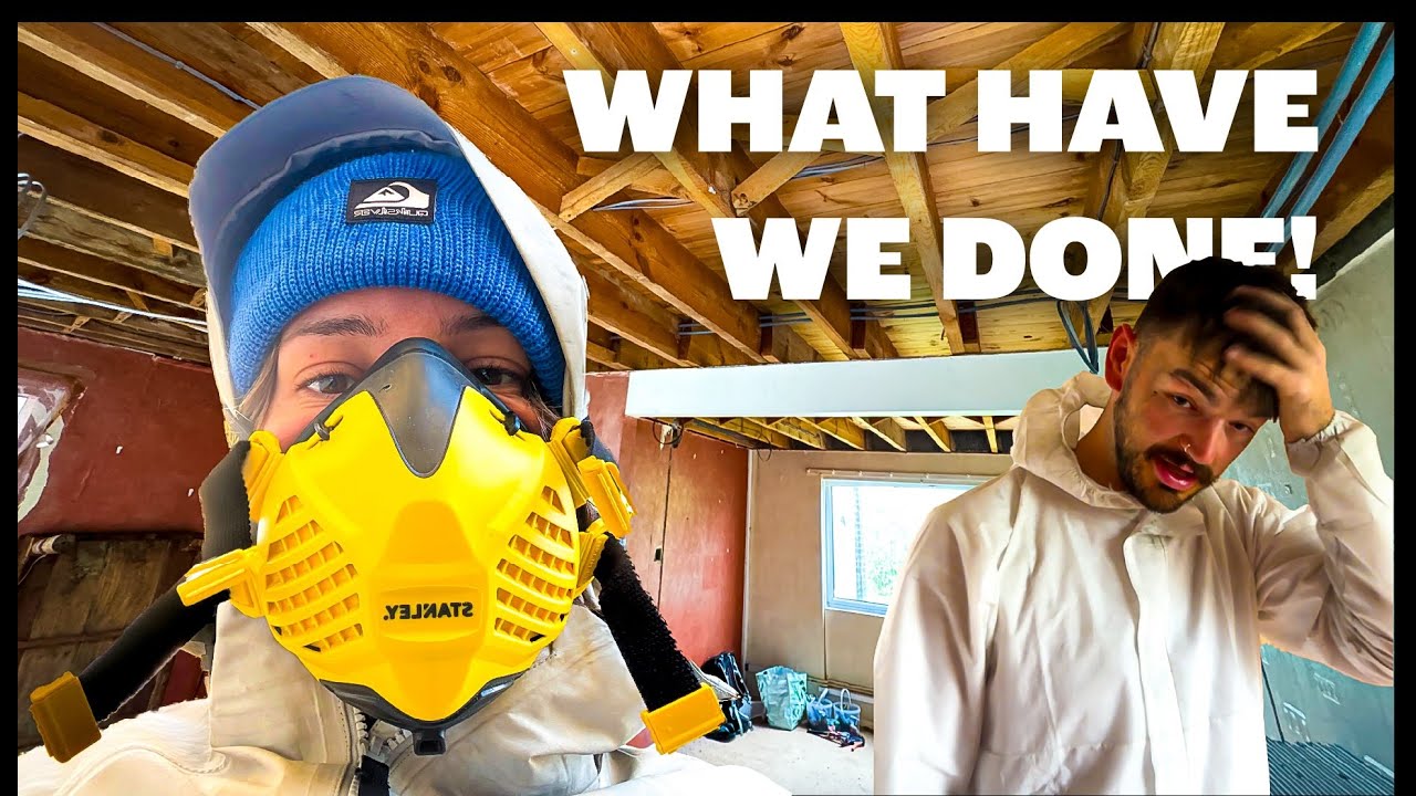 Our first renovation nightmare! Three days to plasterboard every ceiling.