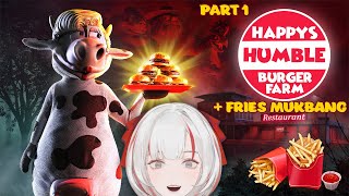 【FRIES MUKBANG + HAPPY'S HUMBLE BURGER FARM】 PART 1 | Happy French Fries Day! 🍟