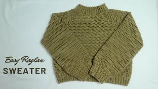 Easy Raglan Crochet Sweater | Beginner friendly Top Down Crochet Sweater Tutorial