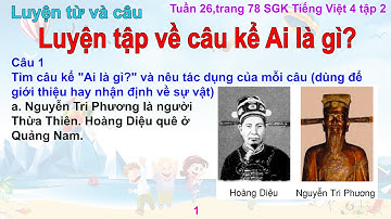 Luyện từ và câu: Luyện tập về câu kể Ai là gì? - Tiếng việt lớp 4 - Tập 2, Tuần 26, Trang 78