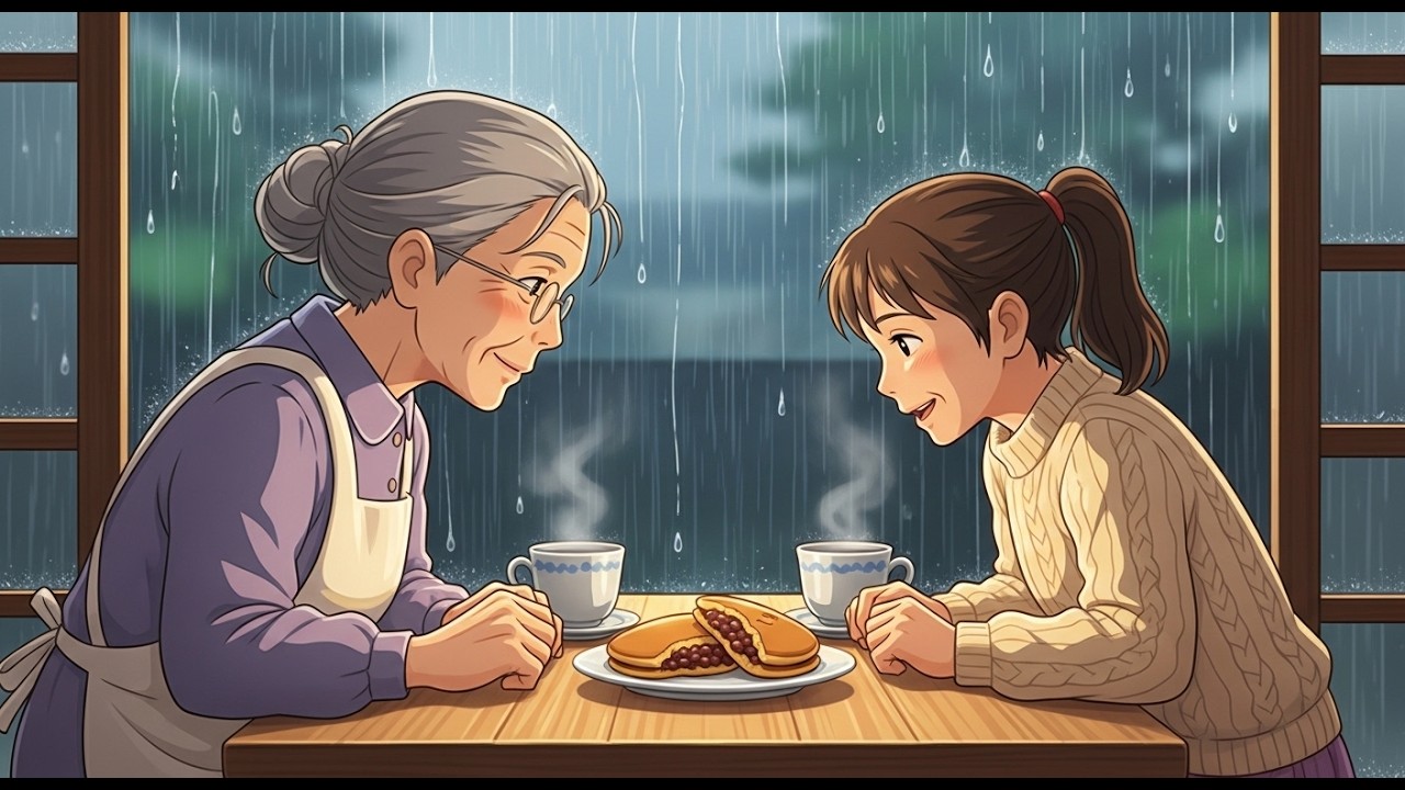 A Rainy Afternoon in My Grandmother's Kitchen | Ghibli-Style ASMR