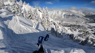 Skiing at Stevens Pass, 7th Heaven and Tye Mill Chairs, 2-21-2022