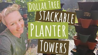Dollar Tree Stackable Planter Tower | Lettuce Tower | Salad Tower | Gardening on a Budget | DIY