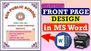 Front page design for school project | Front page design for computer project | MS Word Tutorial