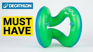 DECATHLON NABAIJI Swimming Inflatable Vest 18 to 30 Kg Green with Secure Fit & Safety Lock