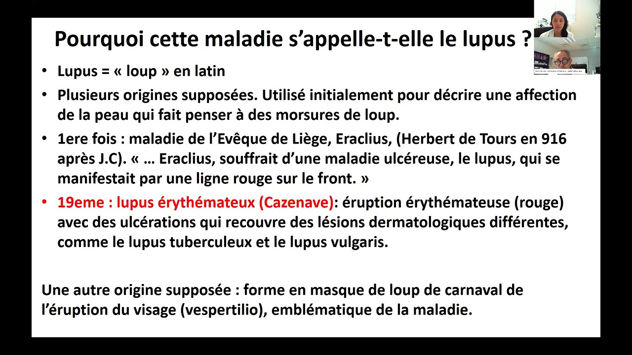 Webinaires école du Lupus - Le Lupus systémique: présentation de la maladie