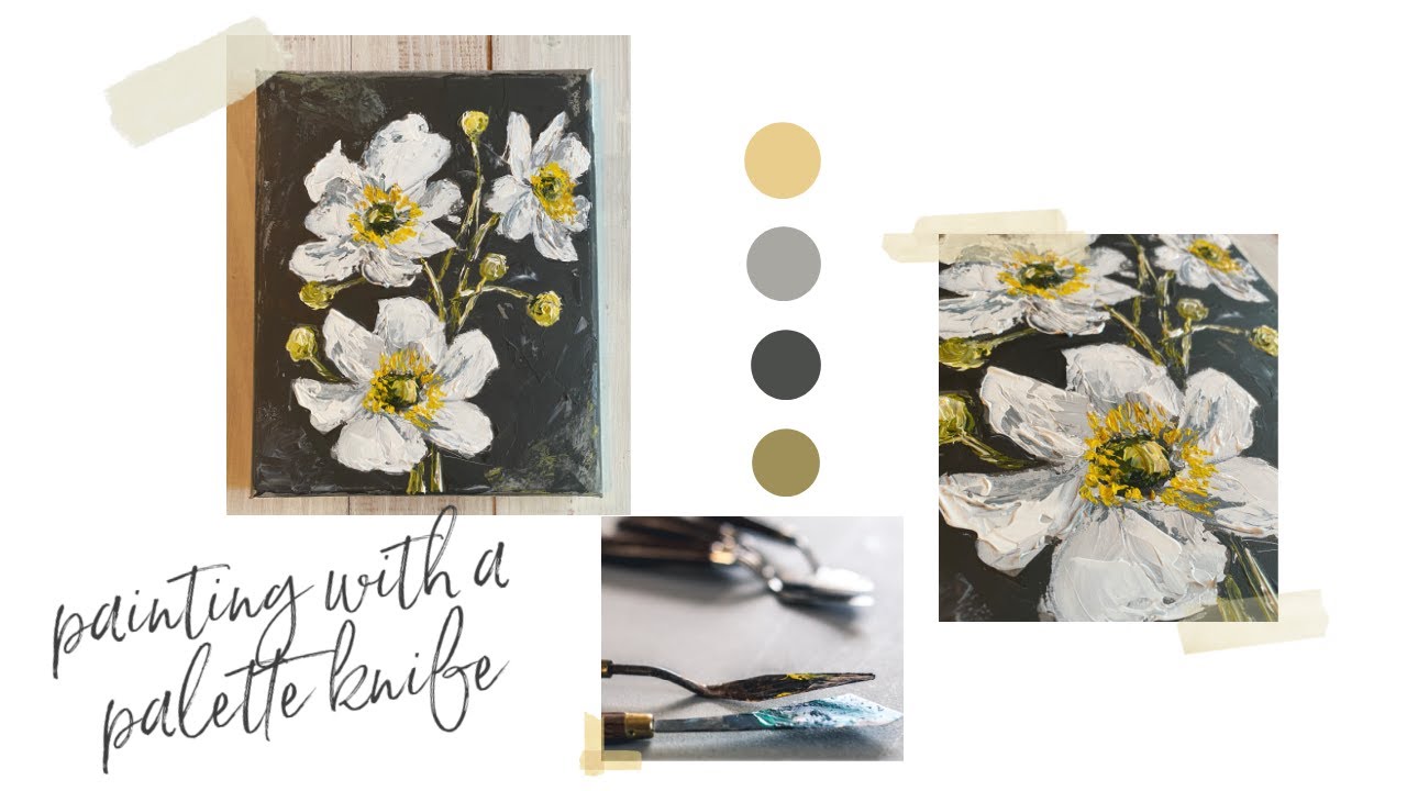 Painting White Flowers with A Palette Knife - YouTube