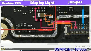 Realme C25 Display light Diagram | Realme C25 Display  Jumper | Realme C25 Display light not working