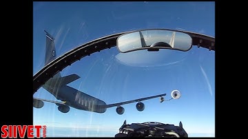 F/A-18C Aerial Refueling With KC-135 #01 - Approach And Connect Drogue