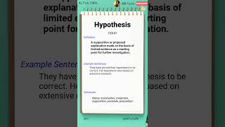 Hypothesis   IELTS & TOEFL Vocabulary Daily #ielts #toefl