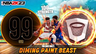 *FIRST EVER 100+ STRENGTH* DIMING PAINT BEAST BUILD on NBA 2K23! (BEST RARE BIG MAN/POWER FORWARD!)