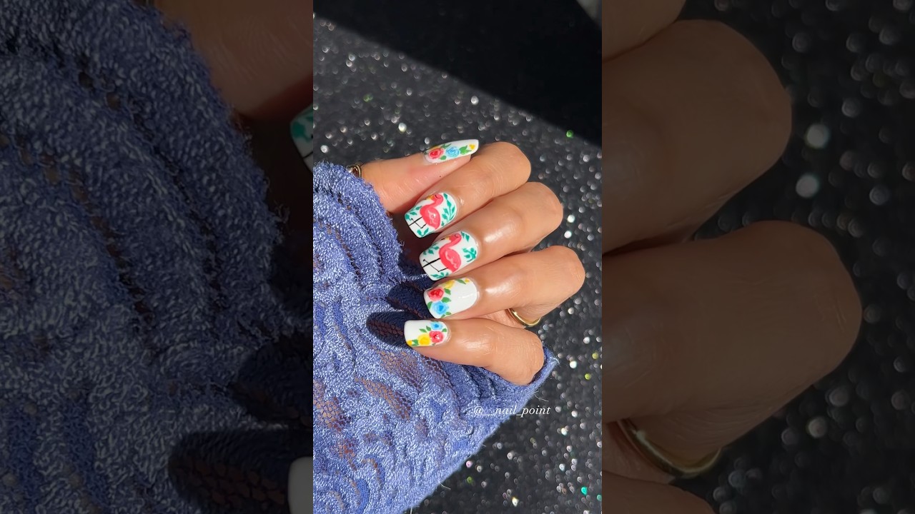 Easy flamingo nail art tutorial 🦩💅🏻