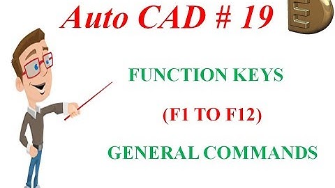 AutoCAD Class - 19 || Telugu || Function Keys F1- F12 in autocad,general commands.