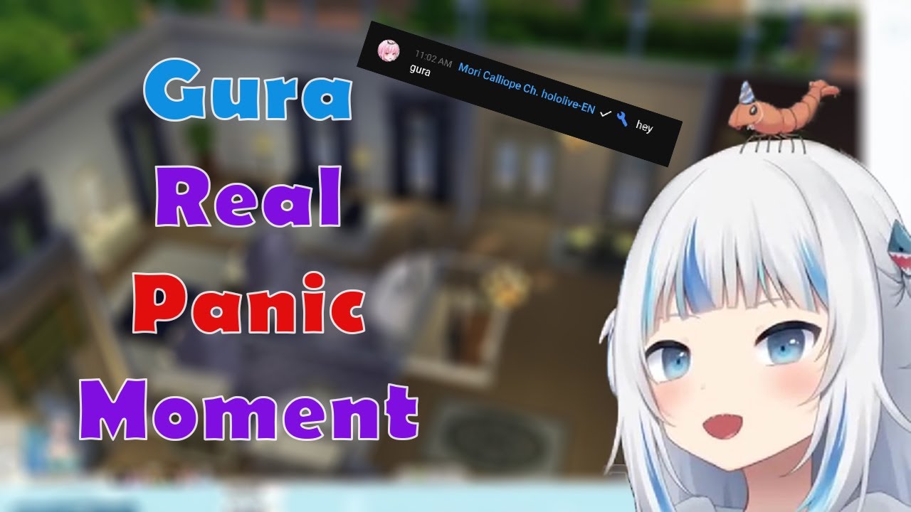Gura Panicking after Calli show up and have to end the stream immediately