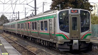 【4K】JR仙山線E721系0番台+E721系1000番台(三菱IGBT-VVVF)到着・発車シーン集+E721系1000番台乗車動画(走行音) 陸前落合駅、愛子駅にて 2023.1
