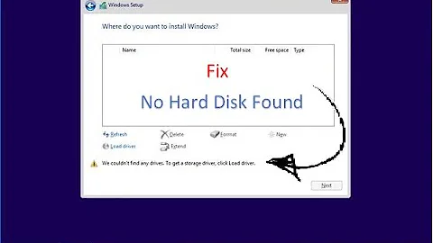 We couldn't find any drives  To get a storage driver, click Load Driver  Windows 10