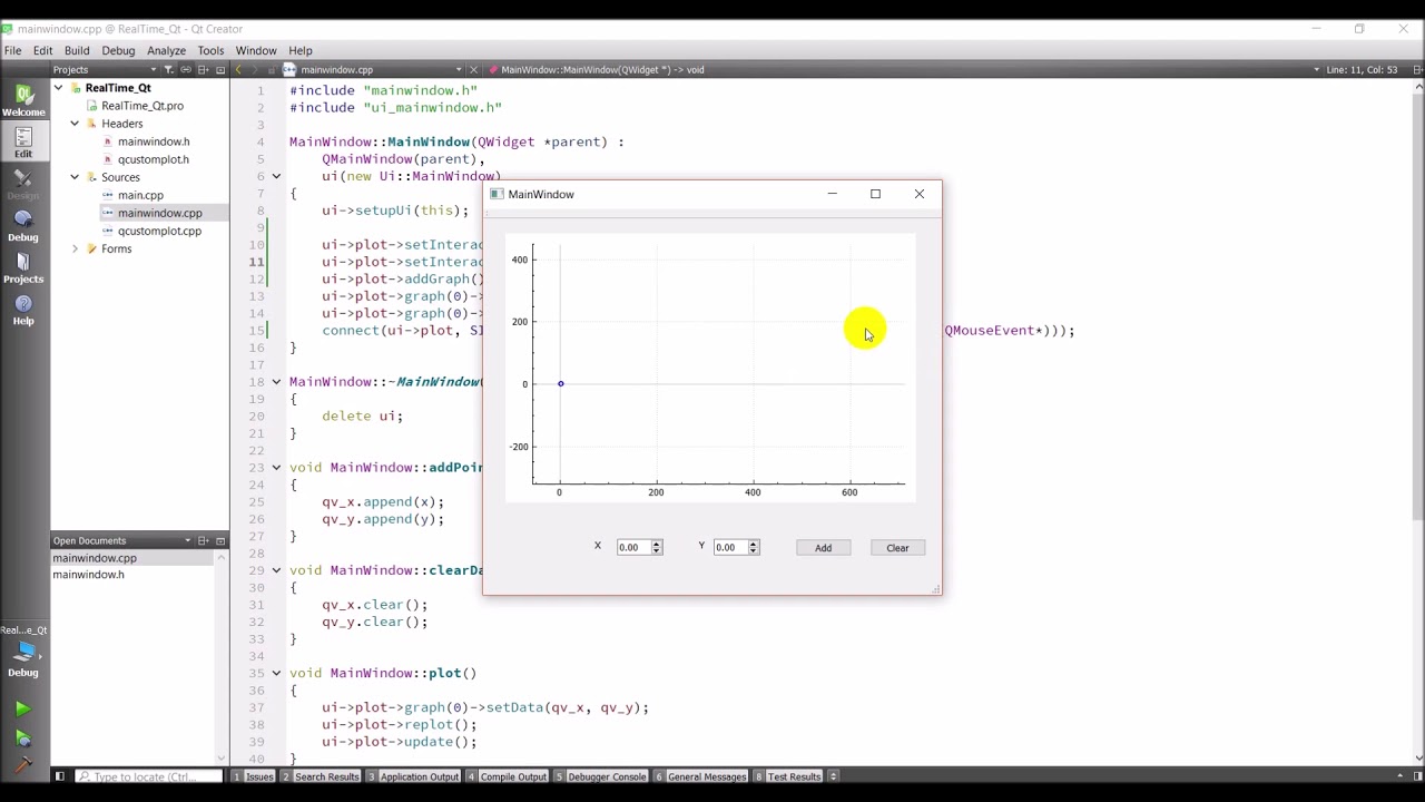 C Real Time Chart Example