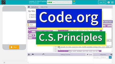 Code.org Lesson 3.3 Lists Practice | Tutorial with Answers | Unit 5 C.S. Principles 2022