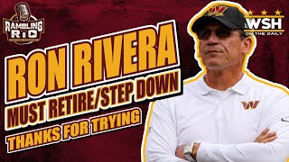 Ron Rivera Should Step Down/Retire as Head Coach of the @commanders #ronrivera #httc