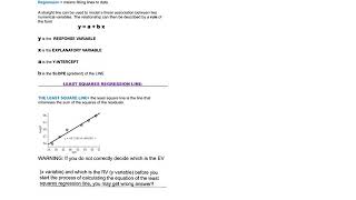 11 GEN BIVARIATE DATA 5b Linear Regression line