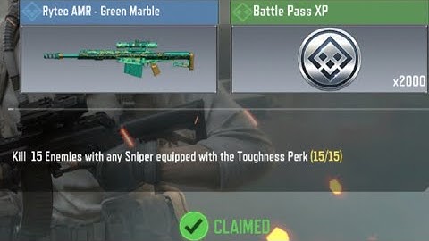 Call Of Duty Mobile Kill 15 Enemies with any Sniper equipped with Toughness Perk Task Complete
