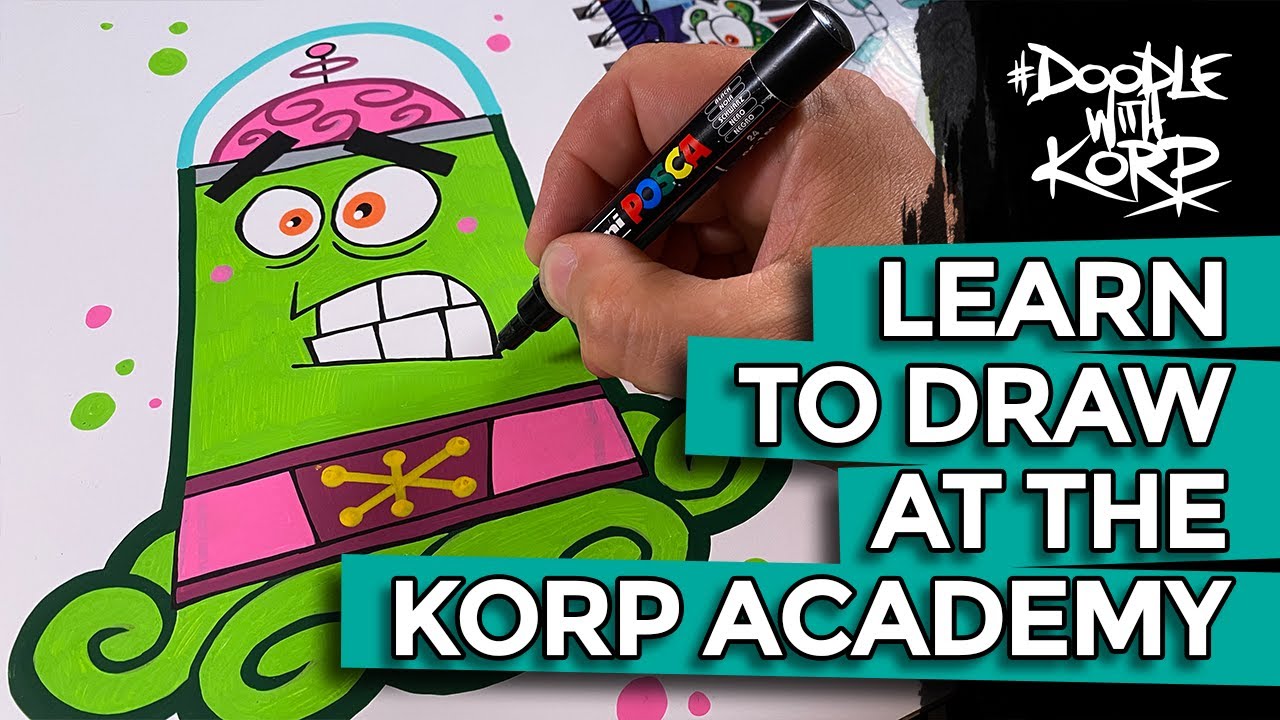 Learn how to draw an alien from Fairly Odd Parents using Posca pens at ...