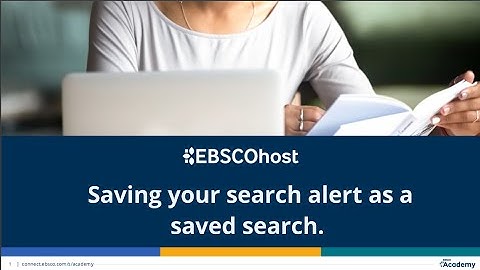 Creating a saved search from a search alert in classic EBSCO user interfaces.