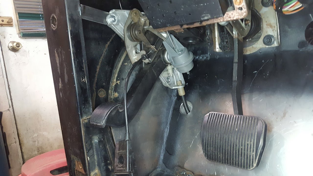 Parking brake Installation on my Ford F100 to Crown Vic frame swap 16