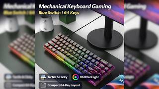 ZYOLANG Mechanical Keyboard Gaming Wired Blue Switches 68 Keys - K60 - Black 7CKY1DBK
