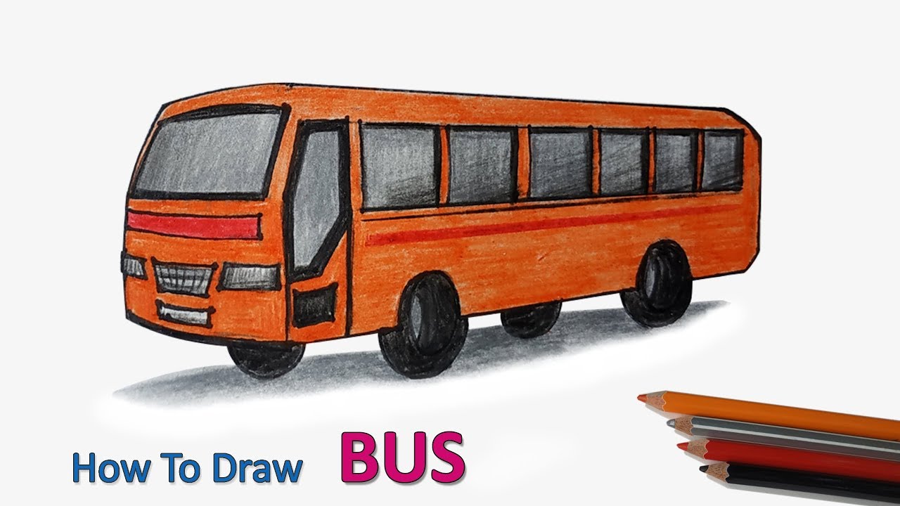 tourist bus drawing easy