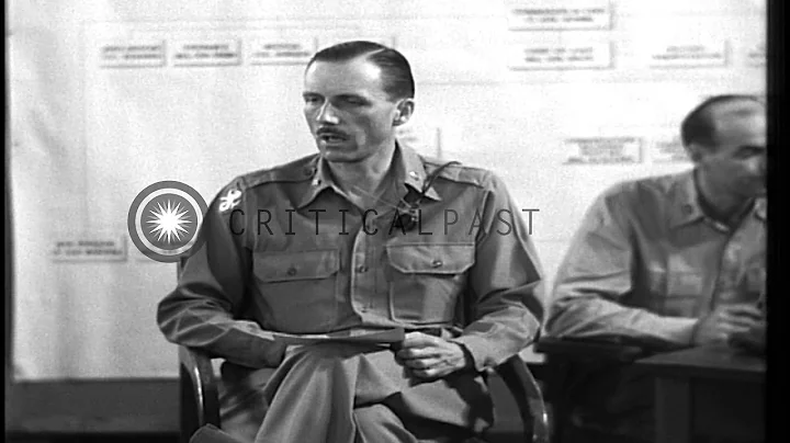 Major Tisdell talks about American surrender to the Japanese in 1942 during trial...HD Stock Footage