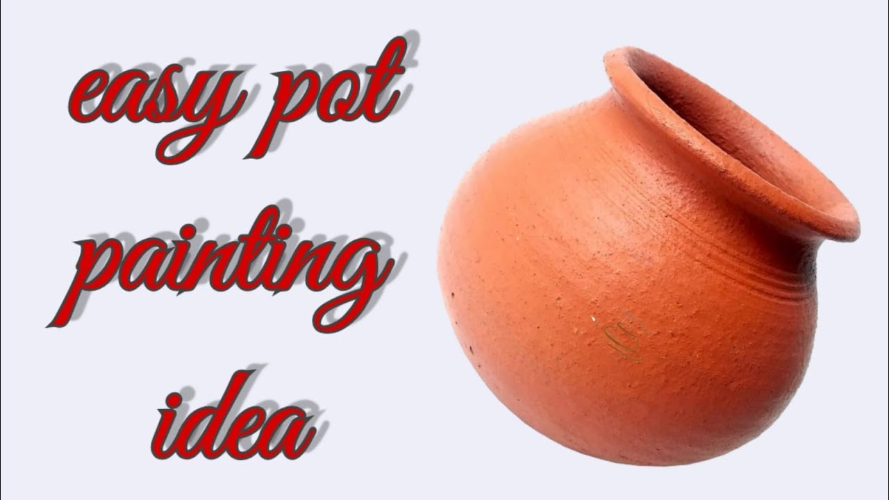 pot decoration idea for school competition, easy pot painting idea ...