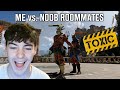Fighting my noob roommates in a 2v1 hilarious ganking