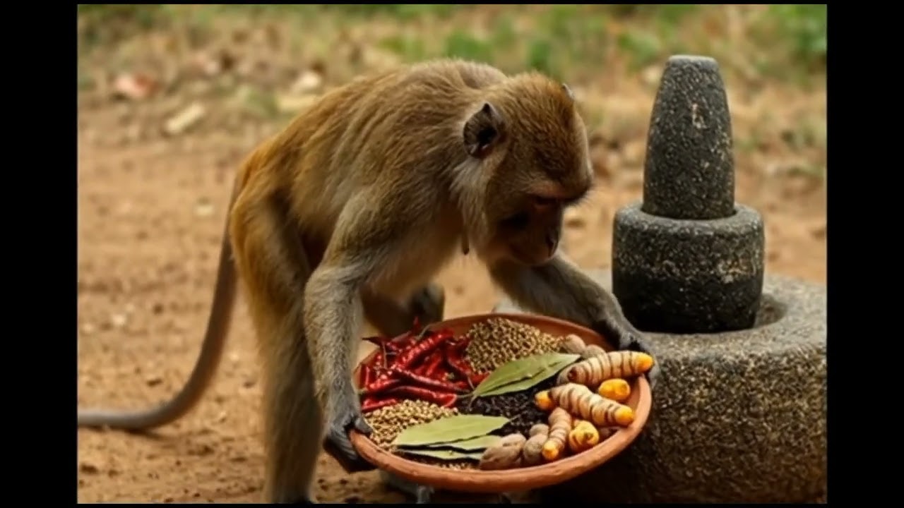 😘बंदररो ने बनाया मिलकर फराहउठा😮 और आलू टमाटर ❤️की सब्जी😎🤗