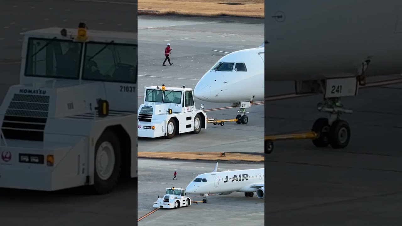 白煙を上げてエンジン始動！J-AIR Embraer ERJ-190-100(ERJ