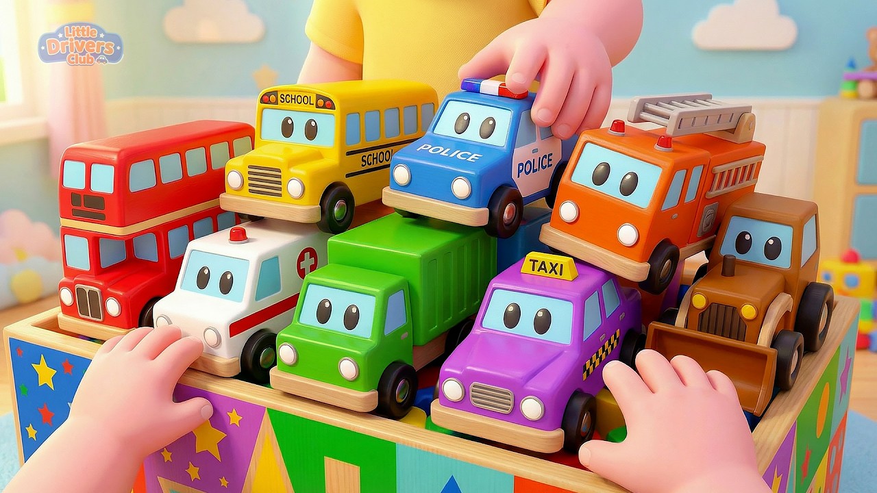 Learn Vehicles Song for Kids | Red Bus, Police Car, Fire Truck & More! 🚗 3D Nursery Rhymes